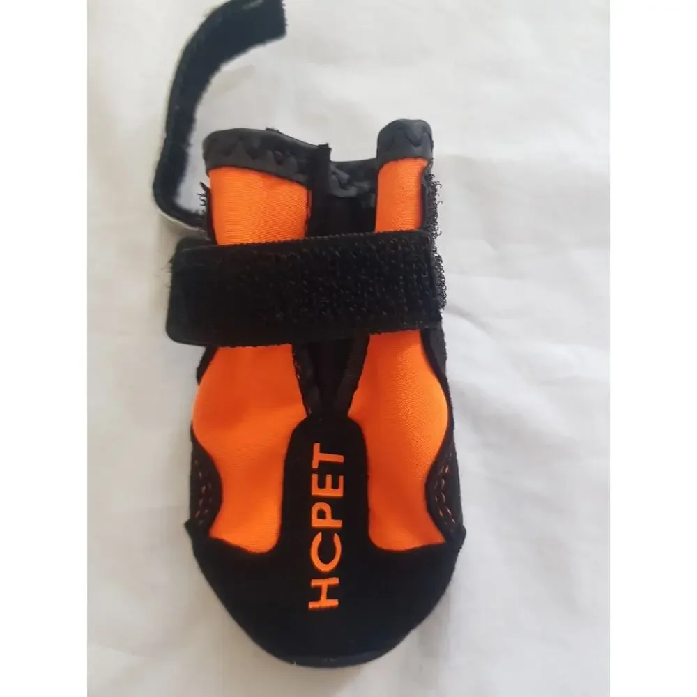 Hcpet Dog Boots Breathable Dog Shoes, Waterproof Dog Bootie SIZE 2 Black Orange
